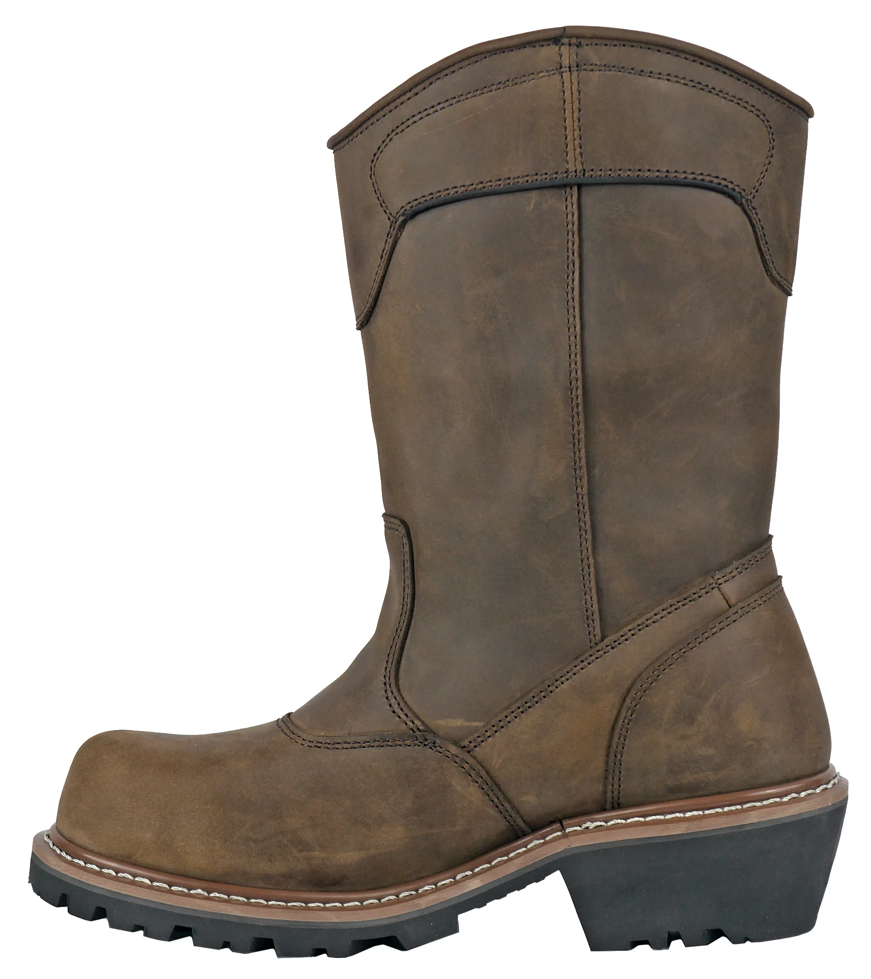 Buford Logger Brown Pull On Composite Toe 90211 - Image 2